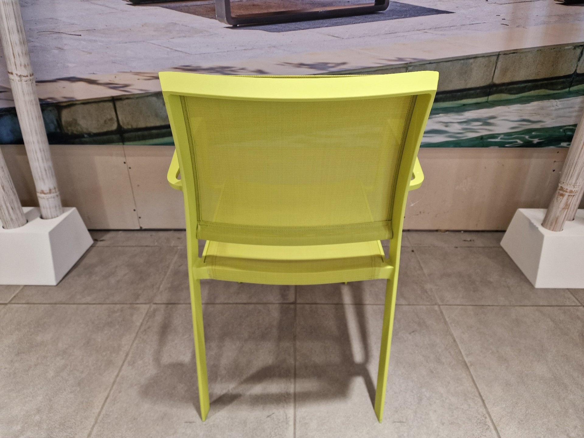 Alu Stapelstoel Nice Green Mat + Green Textilene + Armleuning