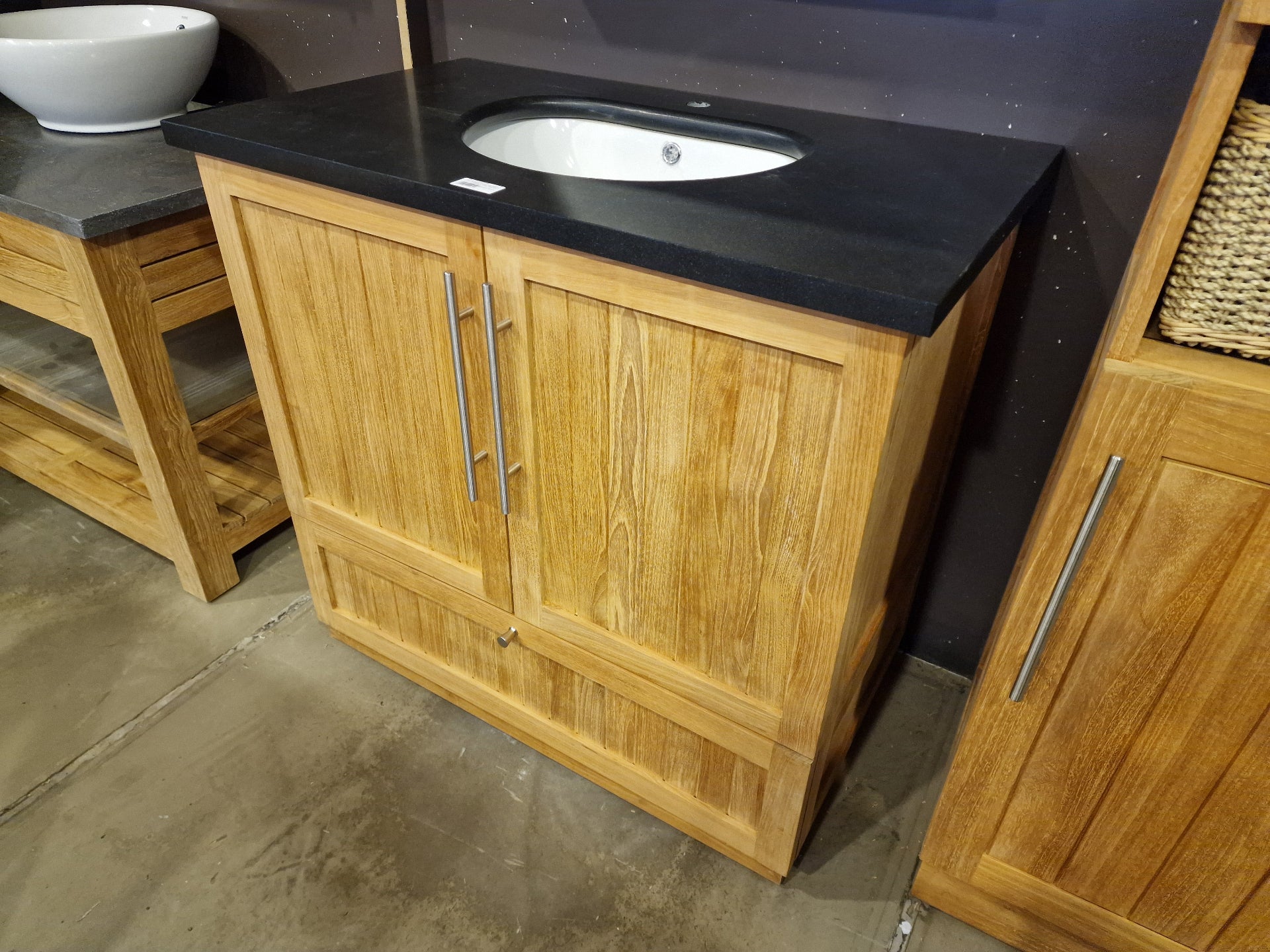 Teak Badkamermeubel New Milano + 1 Onderbouw Ovale Waskom