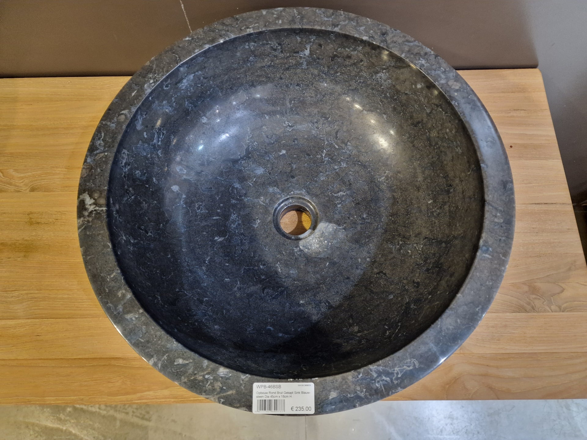 Opbouw Rond Brut Gekapt Sink Blauwsteen