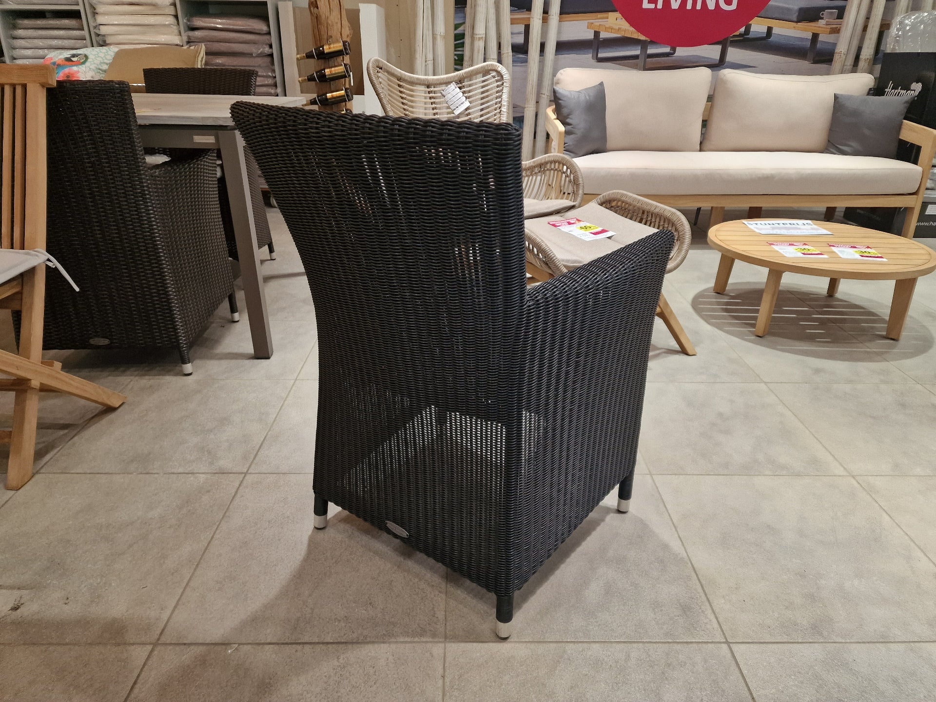 Wickerzetel Met Arm Ronde Draad Art Polycore Luxury Lounge