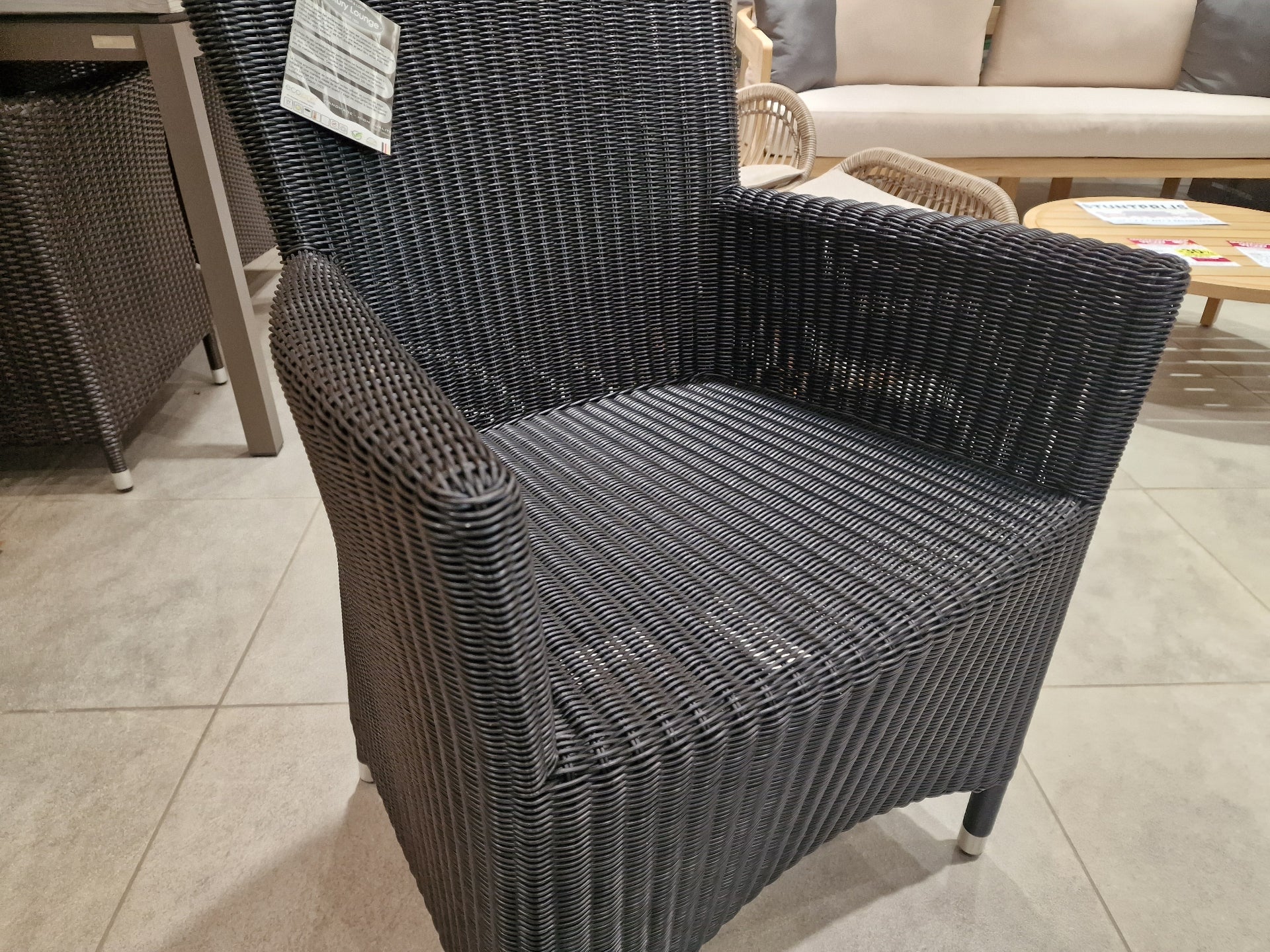 Wickerzetel Met Arm Ronde Draad Art Polycore Luxury Lounge