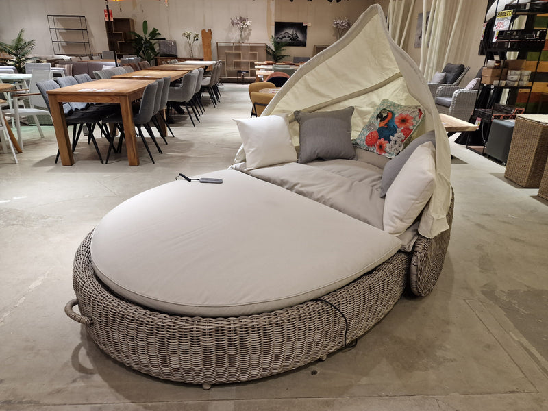 Santa Cruz Massage Ligbed Lounge XL met Zonnekap Ecru