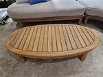 Salvador Hoeklounge - Acacia Light Teak Look - Alu Rugleuning Sand - Kussens Serval Light Brown Olefin 370 - Luxury Lounge