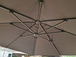 Zweefparasol Challenger T1 300 x 300cm Doek Antraciet + Graniet Voet 90KG Zwart Nesling