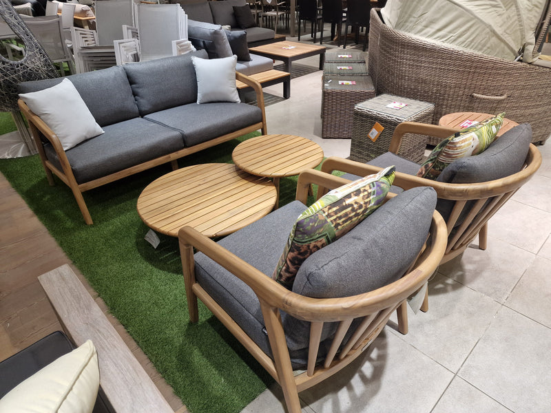 Florence Lounge Set 2-Zit + 2x 1-Zit - Acacia Light Teak Look