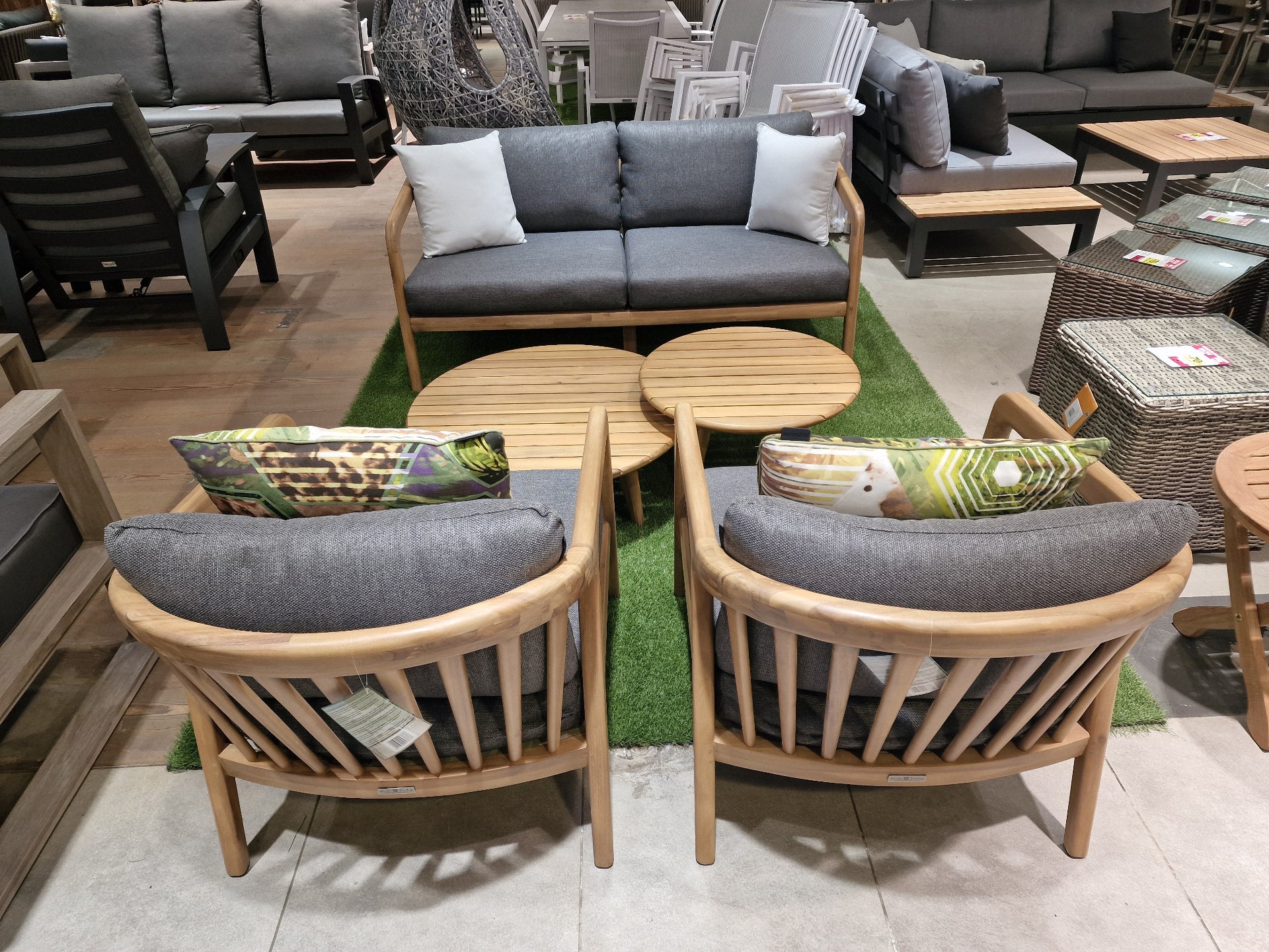 Florence Lounge Set 2-Zit + 2x 1-Zit - Acacia Light Teak Look