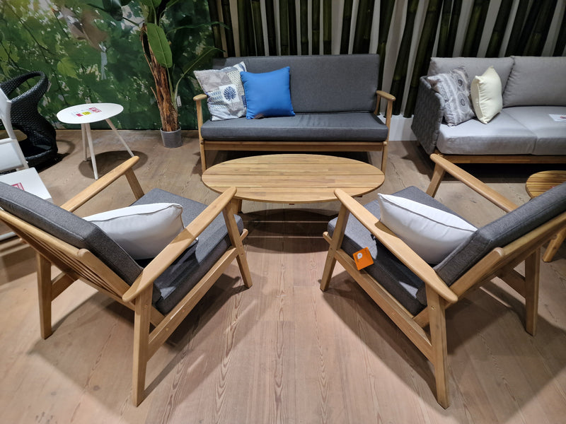 Nardo Lounge Set 2-Zit + 2x 1-Zit - Acacia Light Teak Look