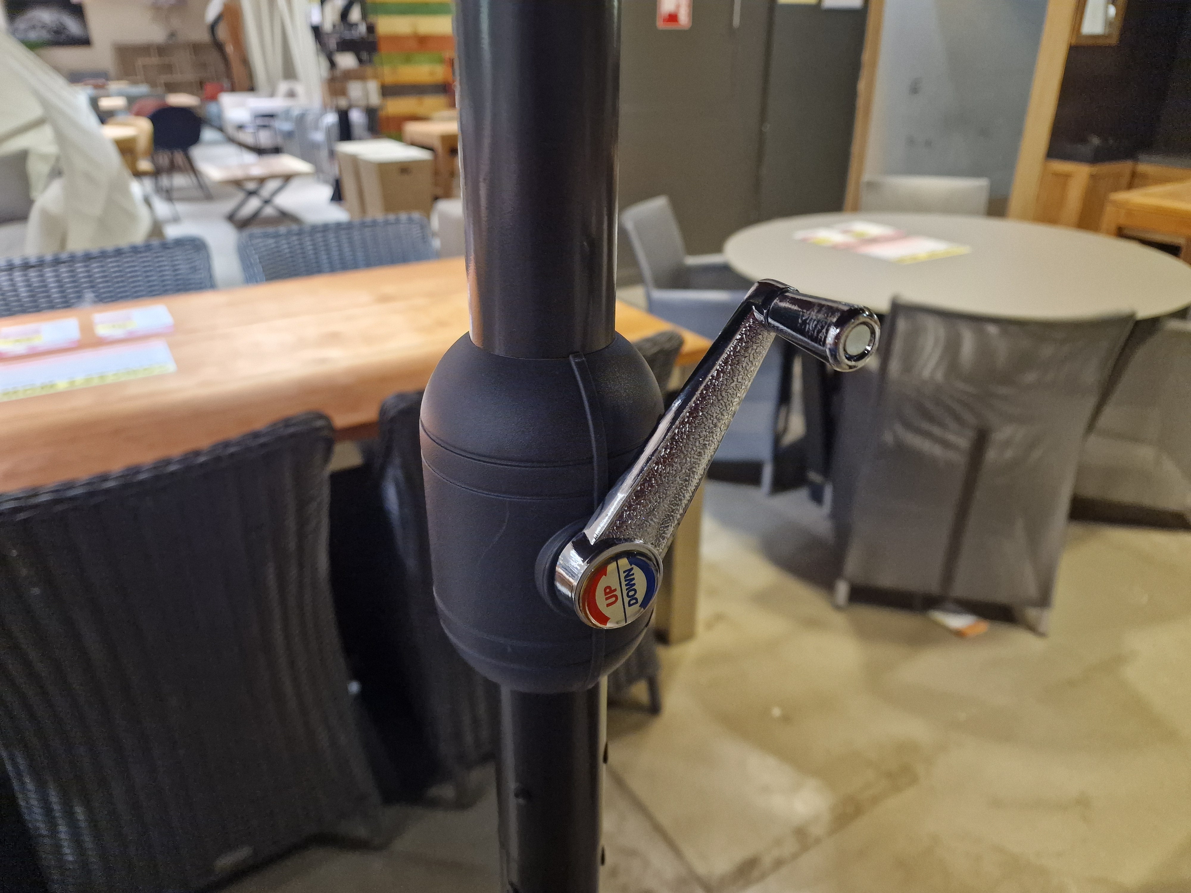 Steelparasol Azur Dia 350cm Doek Zwart