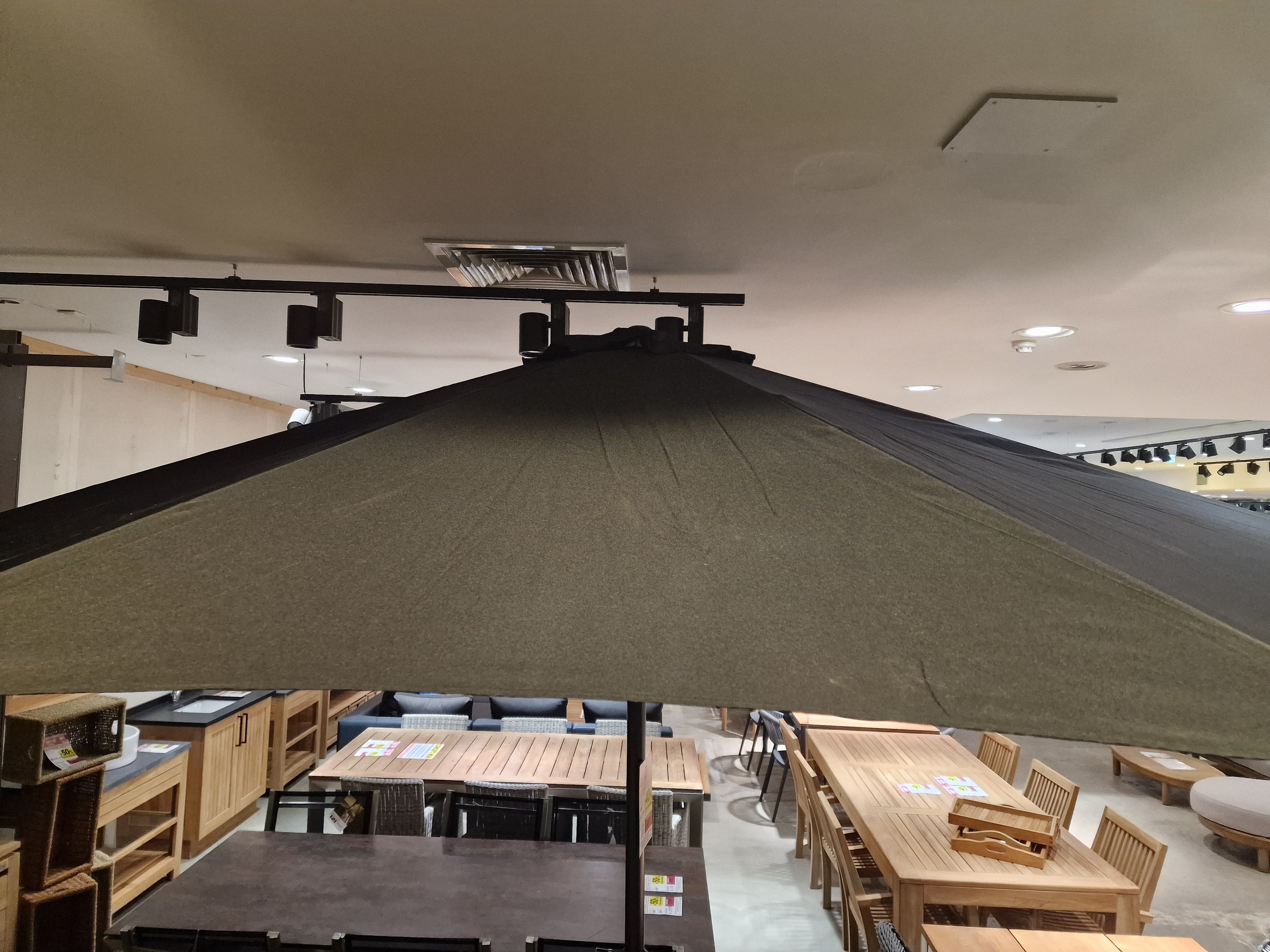 Steelparasol Azur Dia 350cm Doek Zwart