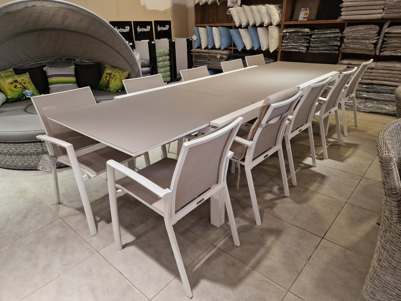 ALU Tuintafel Uitschuifbaar Lissabon White Mat 220-330 cm x 106 cm