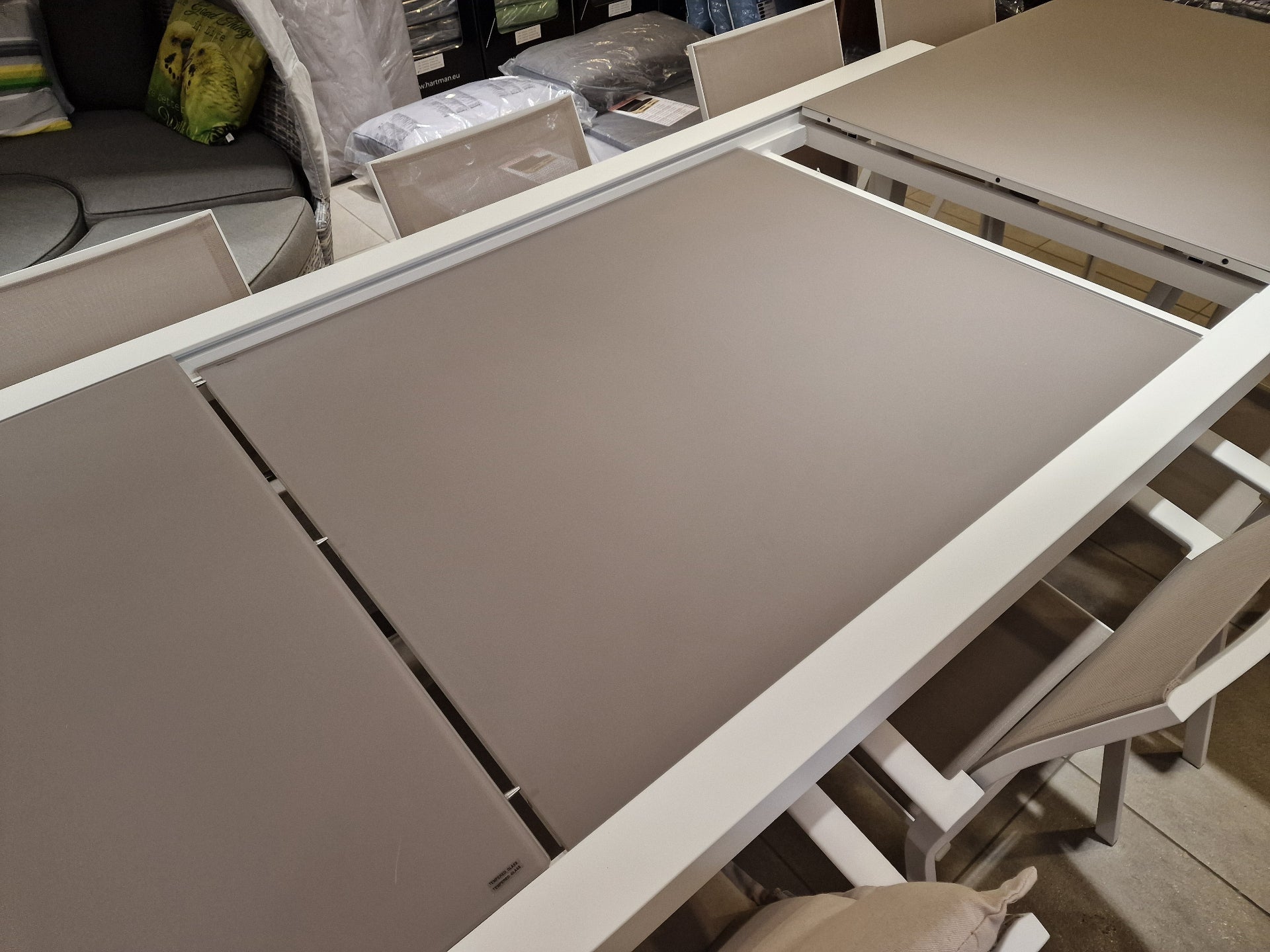 ALU Tuintafel Uitschuifbaar Lissabon White Mat 220-330 cm x 106 cm