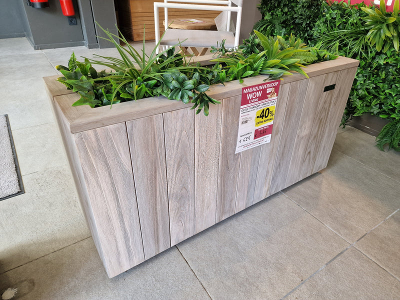 Teak Planter Brighton Deluxe 100 x 35 x H 50 cm Instant Grey