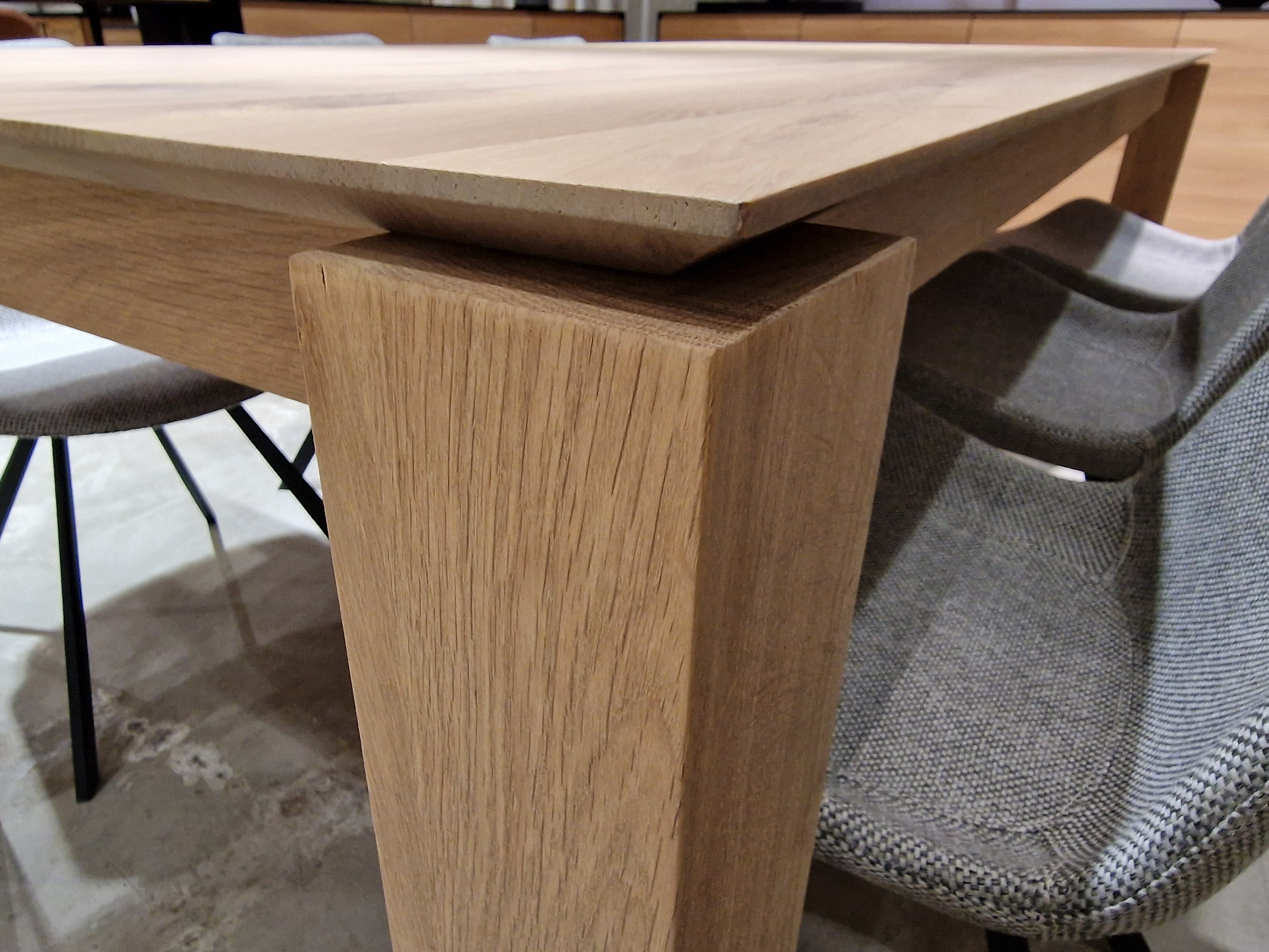 Eik Interieurtafel Slice Rechthoekig 200 x 100cm Naturel Verfijnd met Blokpoten