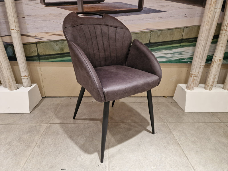 Eetkamerstoel Belize - Stof Zorro Antraciet - Zwarte Poten