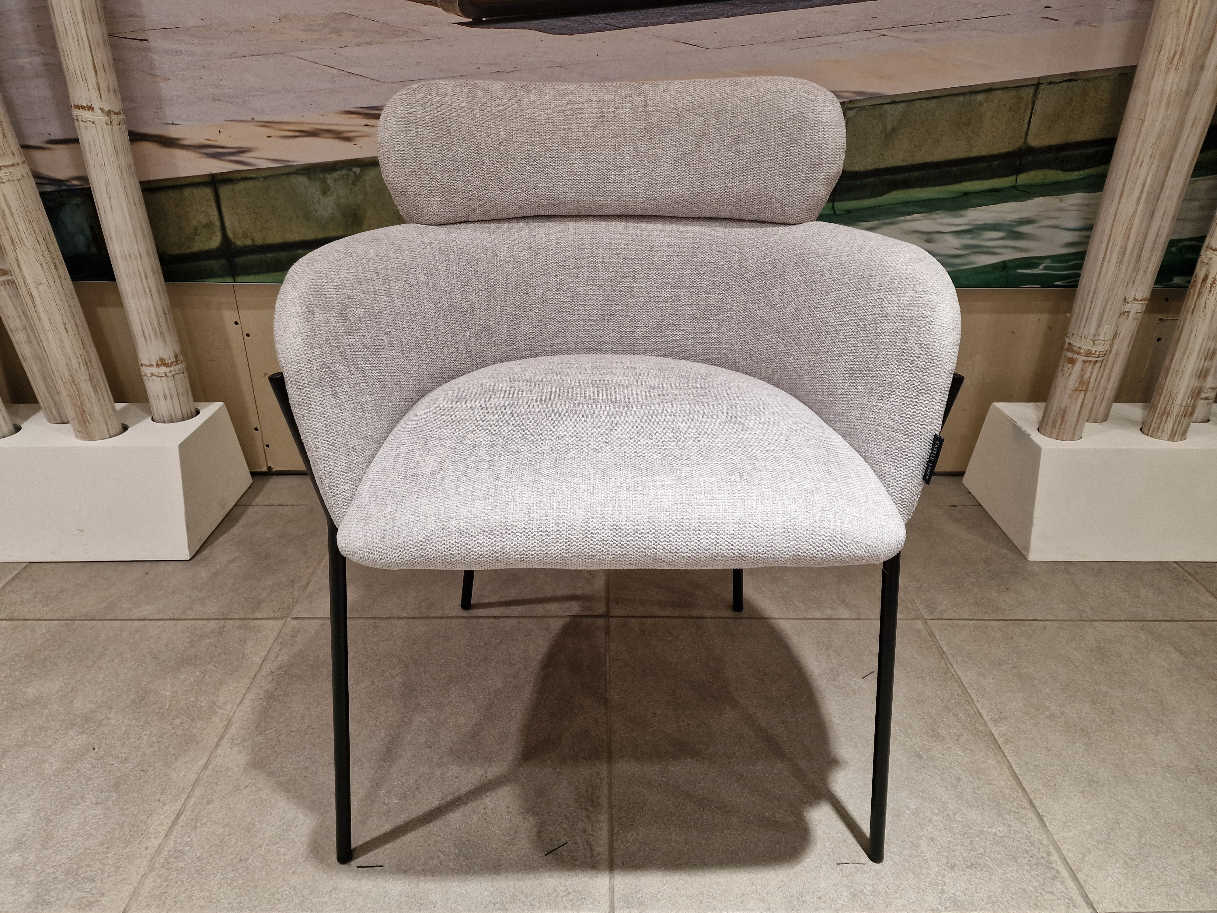 Interieurstoel Lido - Stof Light Grey - Zwarte Poten Metaal