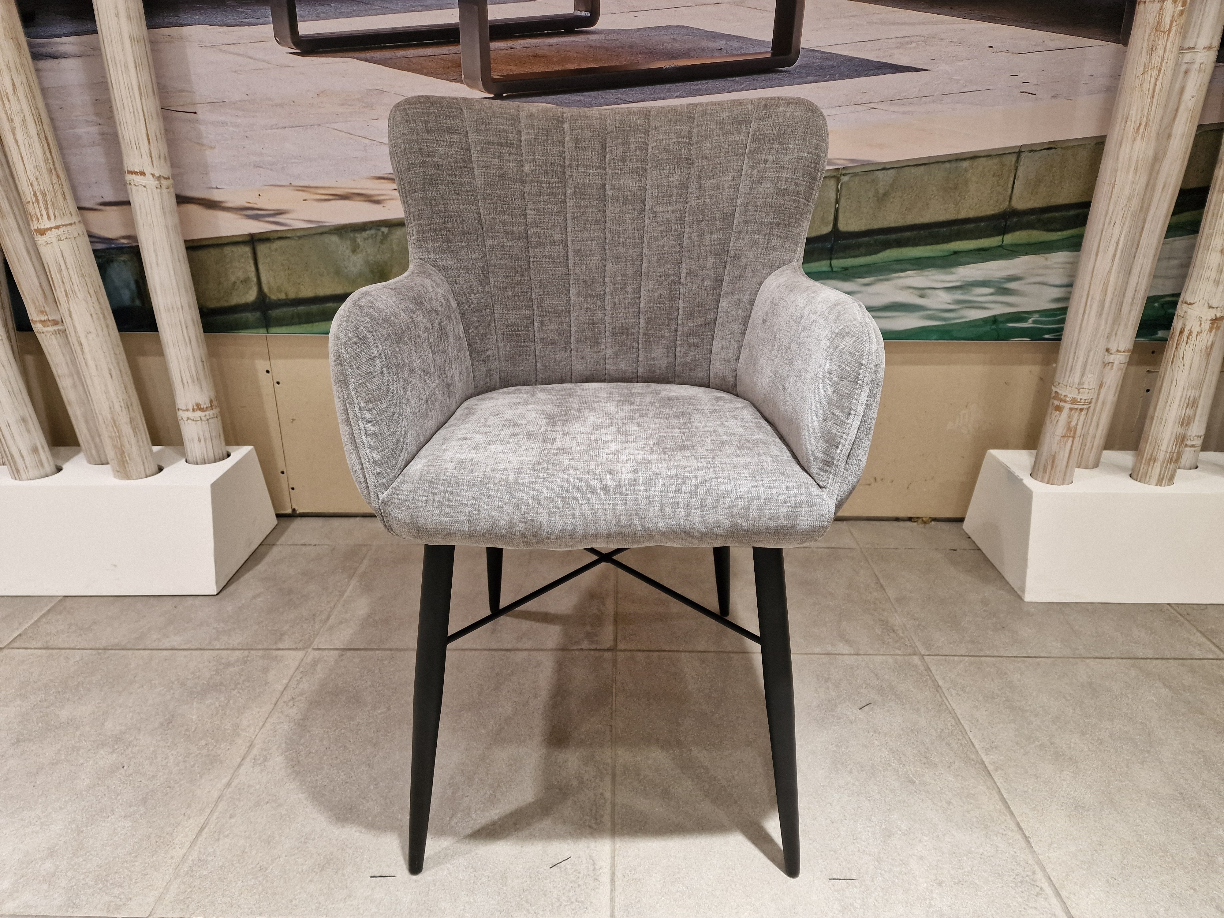 Interieurstoel Mikki - Stof Miami Ash - Zwarte Poten