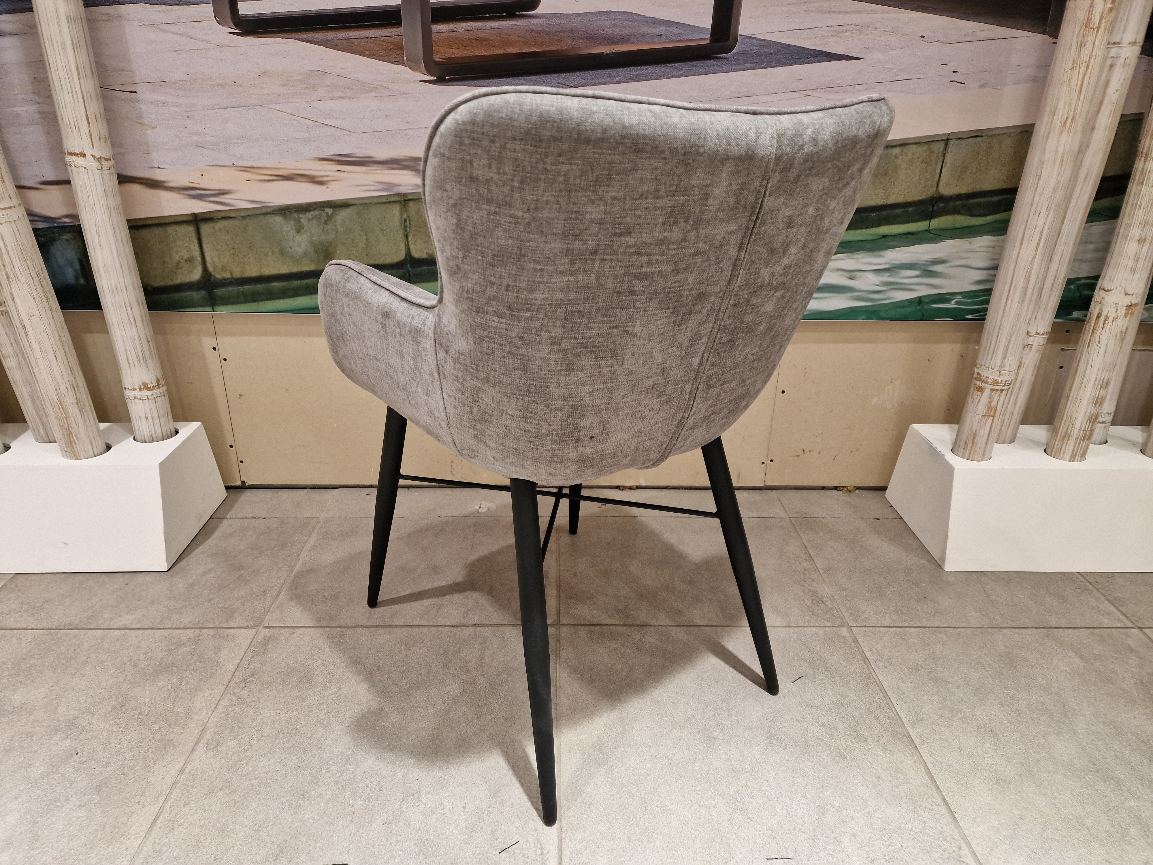 Interieurstoel Mikki - Stof Miami Ash - Zwarte Poten