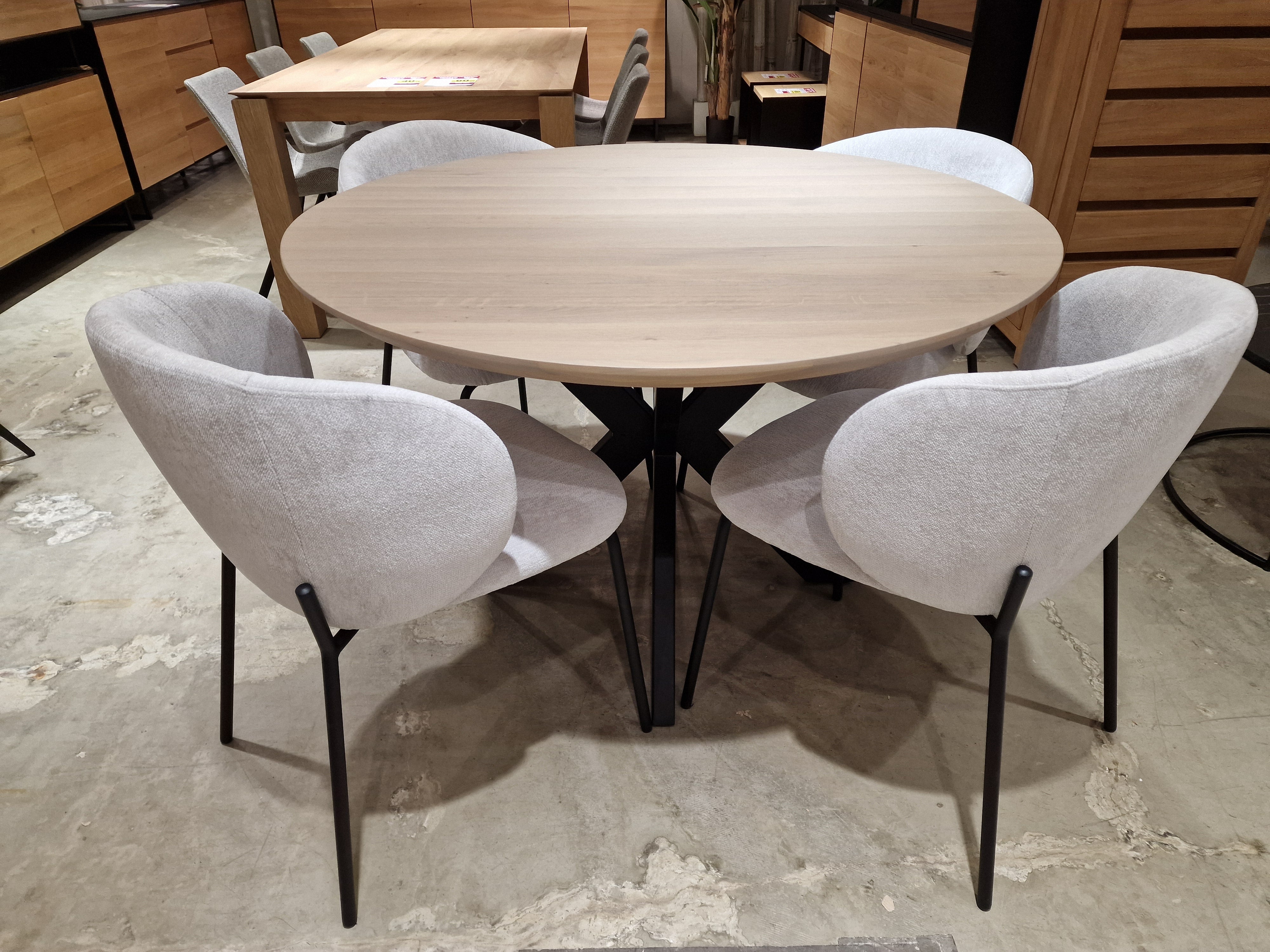 Interieurstoel Lido - Stof Light Grey - Zwarte Poten Metaal