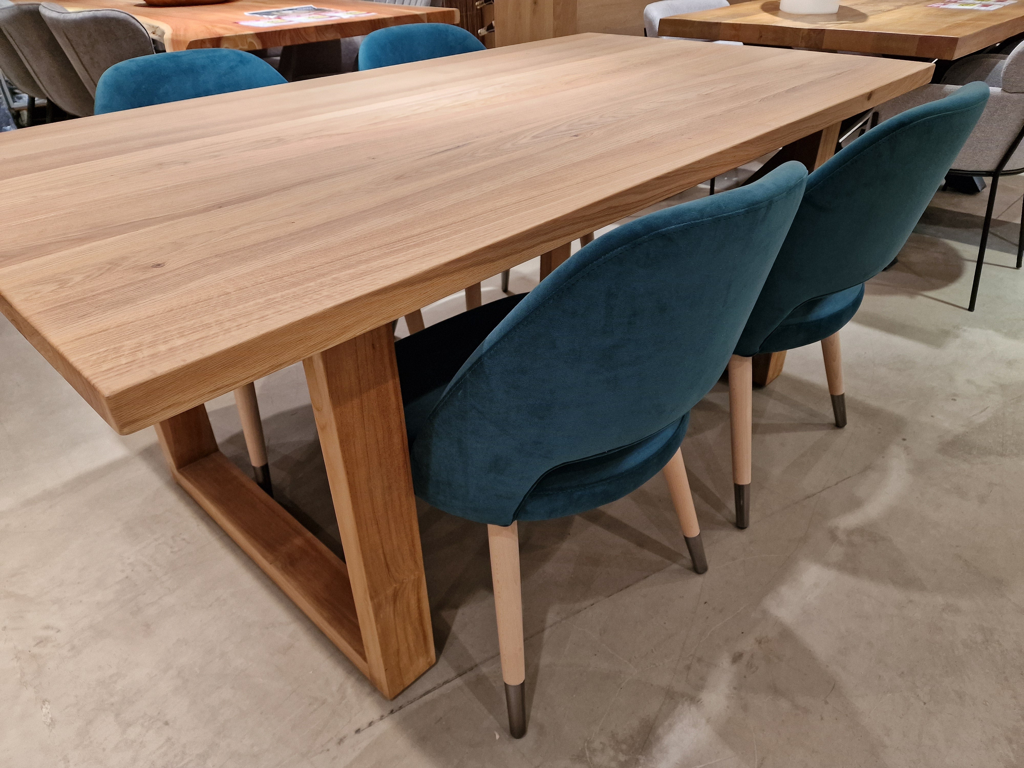 Interieurstoel Joy - Stof Turquoise - Houten Poten met Metaal