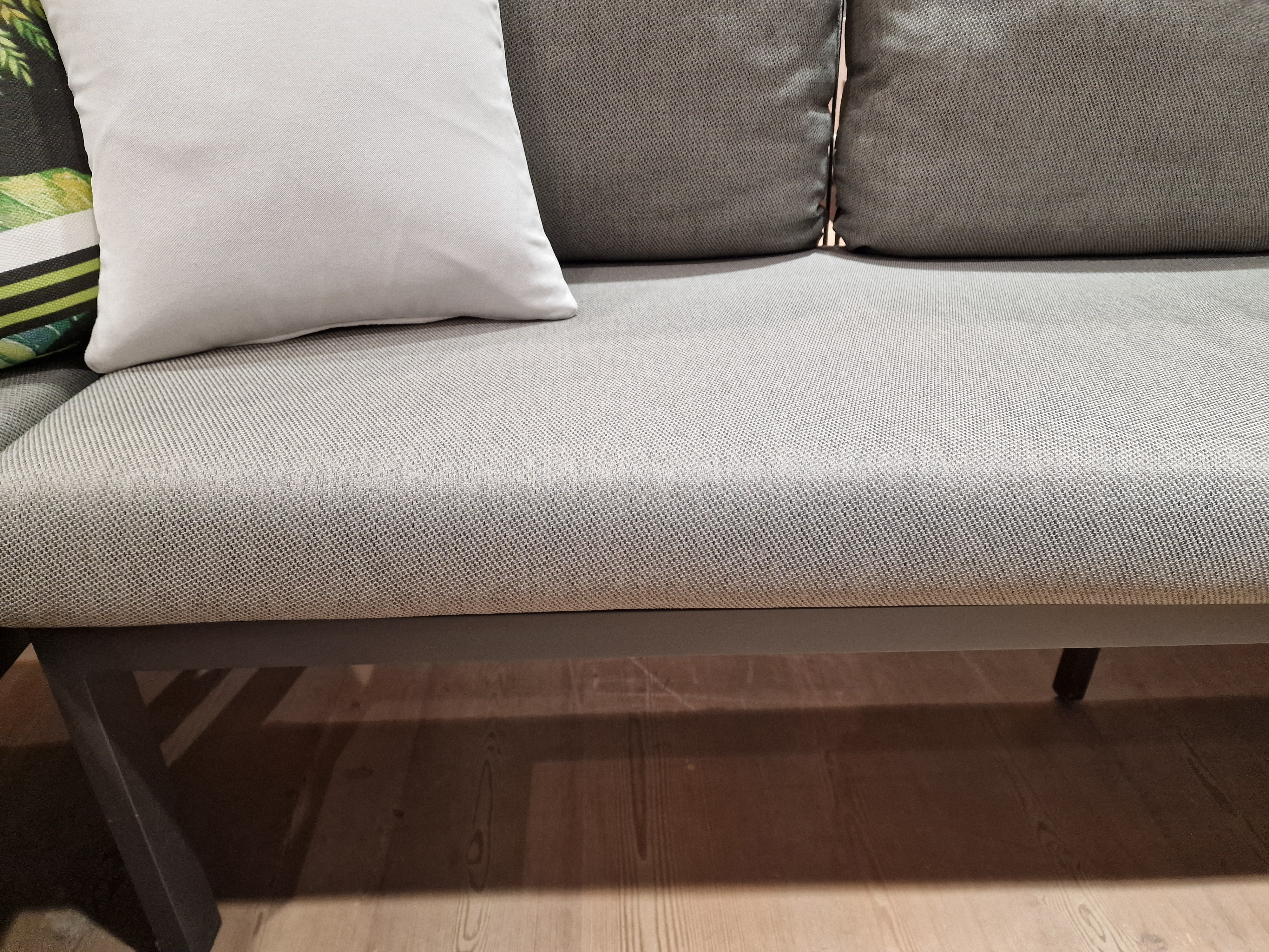 Alu Lounge Set Liv Right 267cm x 208cm x H95cm - Charcoal Frame + Valencia Coffee Table 105cm x 60cm x H45cm Charcoal Frame
