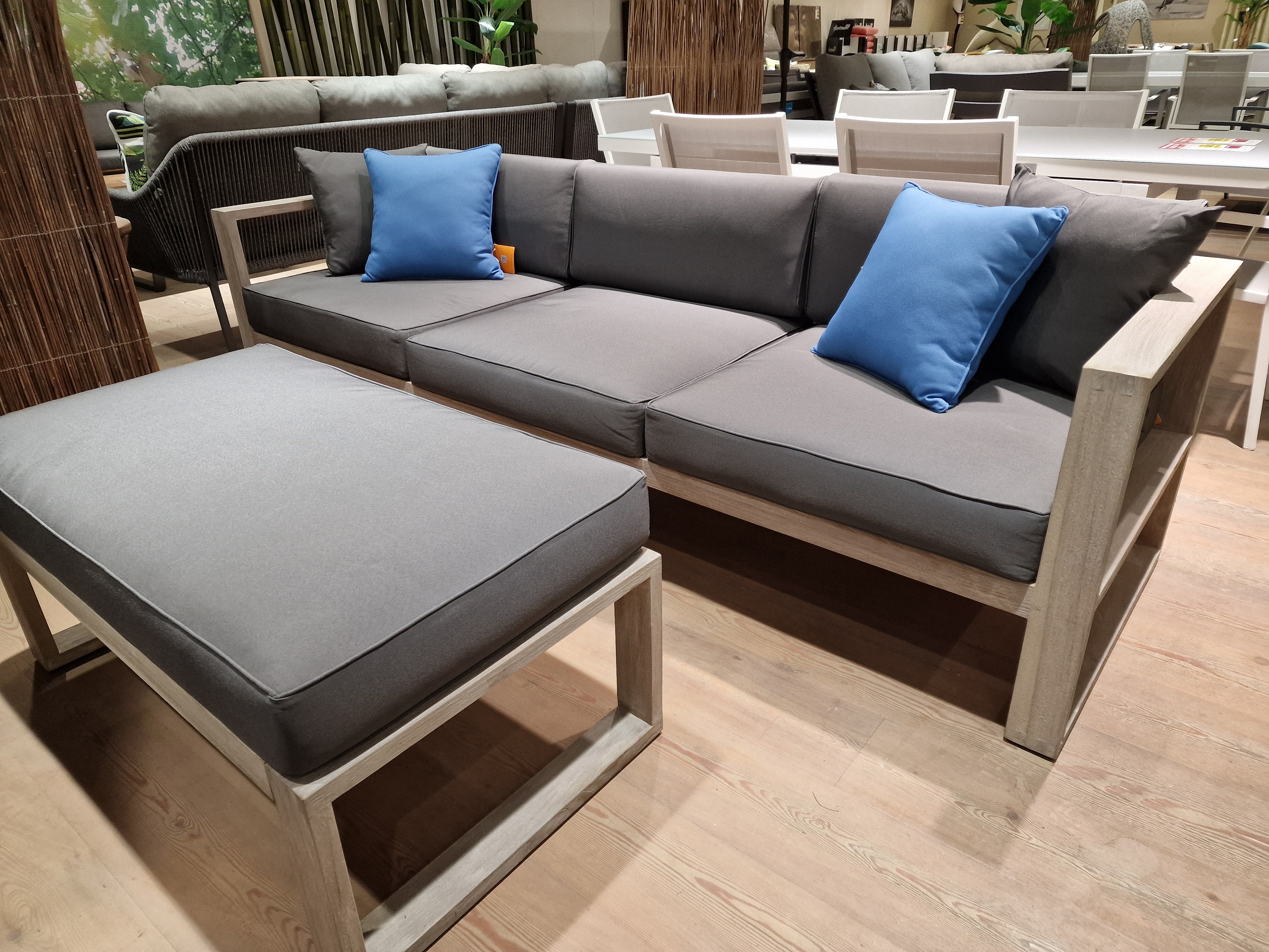 Hamilton Teak Lounge 3-zit + 2x 1-zit Club + Salontafel - Instant Grey Brushed