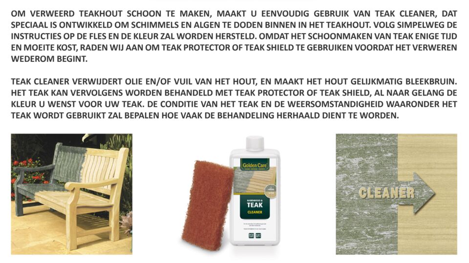 Teak Universele Care Kit 3 in 1 Teakcleaner + Teakshield, 10delig