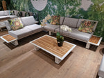 Lounge Set Dyna Wit Mat - Licht Grijze Kussens
