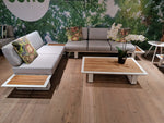 Lounge Set Dyna Wit Mat - Licht Grijze Kussens