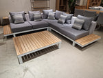 Lounge Set Hollywood Wit Mat - Licht Grijze Kussens