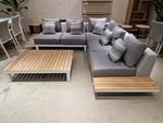 Lounge Set Hollywood Wit Mat - Licht Grijze Kussens