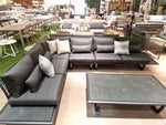 Lounge Set Palma Zwart Mat - Zwarte Kussens