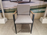 Alu Tuinstoel Antibes Charcoal Mat Alu + Jute Kussen Zit en Rug + Teak Armleuning