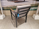 Alu Tuinstoel Antibes Charcoal Mat Alu + Jute Kussen Zit en Rug + Teak Armleuning