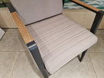 Alu Tuinstoel Antibes Charcoal Mat Alu + Jute Kussen Zit en Rug + Teak Armleuning