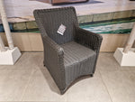 Wickerzetel Met Arm Boston Halfronde Draad Slate Grey HM