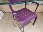 Alu Stapelstoel Nice Slat Purple Mat + Armleuning