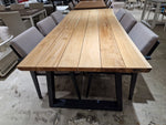 Tree Trunk Teak Tuintafel 240cm x 100cm Alu Frame Charcoal