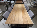 Tree Trunk Teak Tuintafel 240cm x 100cm Alu Frame Charcoal