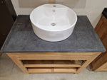 Teak Badkamermeubel Erica 95 cm + Blauwe Hardsteen + 1 Opbouw Waskom
