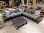 Vienna Hoeklounge Set 4-delig Alu - Royal Grey Mat + Pepper Grey