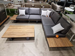 Lota Alu Hoeklounge 3-delig - Acacia Teak Look - Alu Charcoal