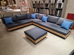 Los Angeles Hoeklounge 4-delig - Steel Frame Black + Light Teal Look