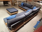 Los Angeles Hoeklounge 4-delig - Steel Frame Black + Light Teal Look