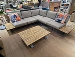 Atlanta Hoeklounge 3-delig - Alu frame Antracite + Acacia Top + Kussens