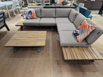 Atlanta Hoeklounge 3-delig - Alu frame Antracite + Acacia Top + Kussens