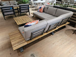 Atlanta Hoeklounge 3-delig - Alu frame Antracite + Acacia Top + Kussens