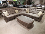 Alu Lounge Set Wicker Texas - 1x 3-zit + 2x 1-zit