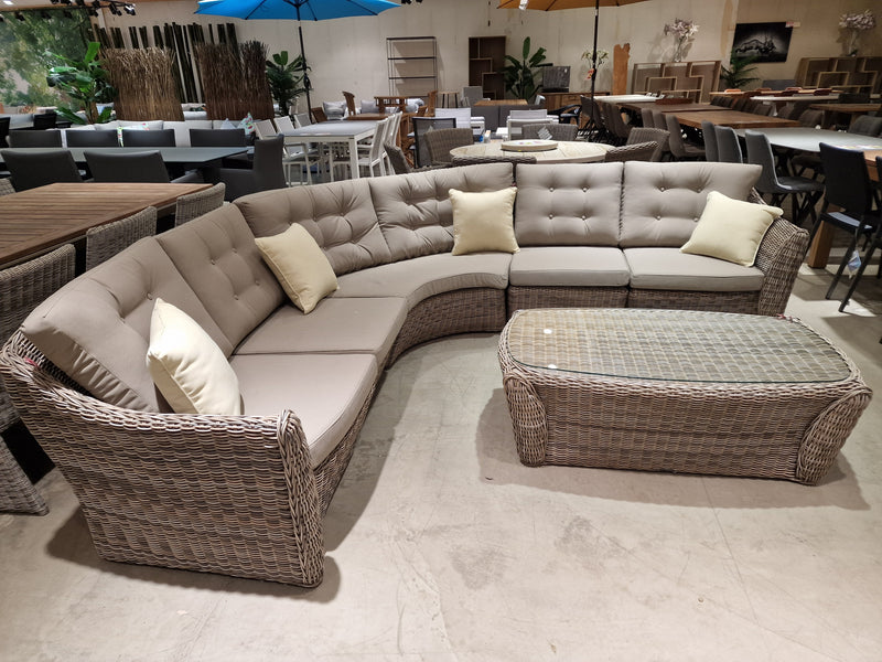Alu Lounge Set Wicker Texas - 1x 3-zit + 2x 1-zit