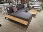 Lounge Set Aragon Alu Charcoal - Teak Top - Kussens Donkergrijs