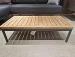 Lounge Set Aragon Alu Charcoal - Teak Top - Kussens Donkergrijs